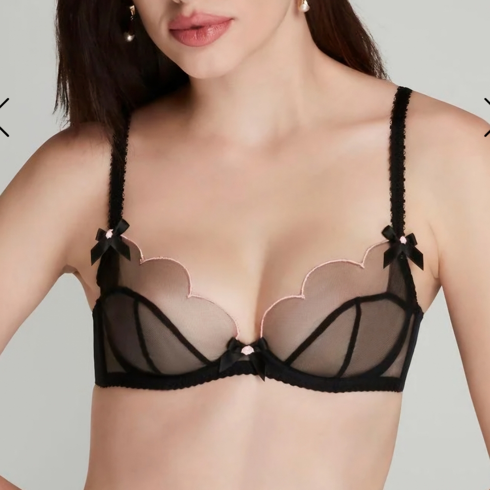 AGENT PROVOCATEUR Lorna Set Black/Pink - Bra 36C, Ouvert 3 - Picture 2 of 7